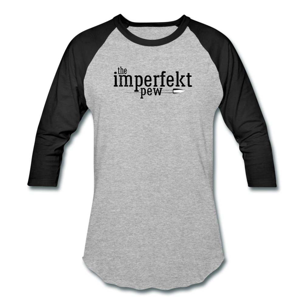 the imperfekt pew baseball t-shirt - heather gray/black
