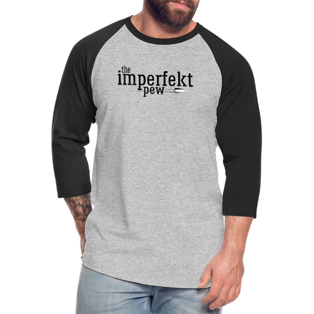 the imperfekt pew baseball t-shirt - heather gray/black