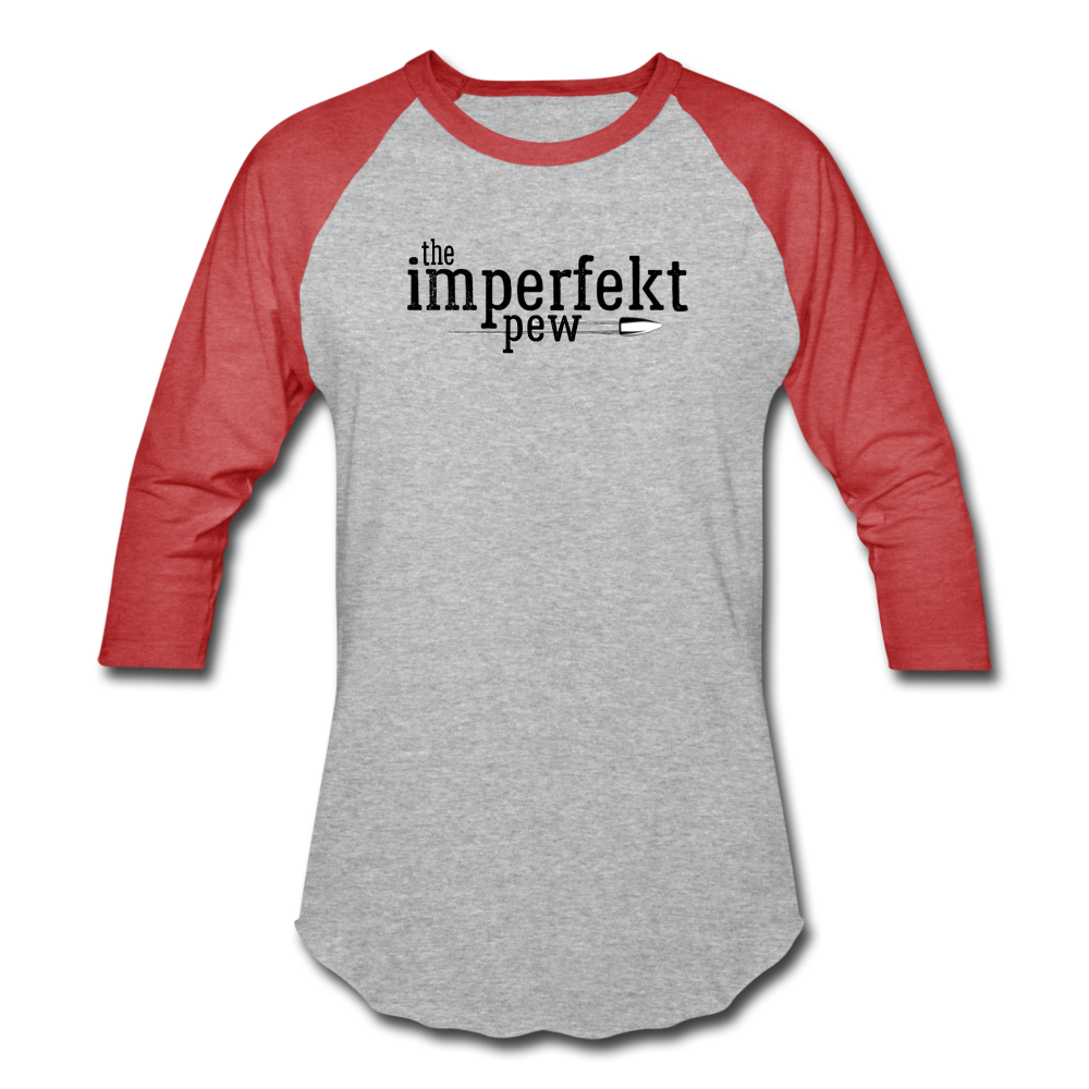 the imperfekt pew baseball t-shirt - heather gray/red
