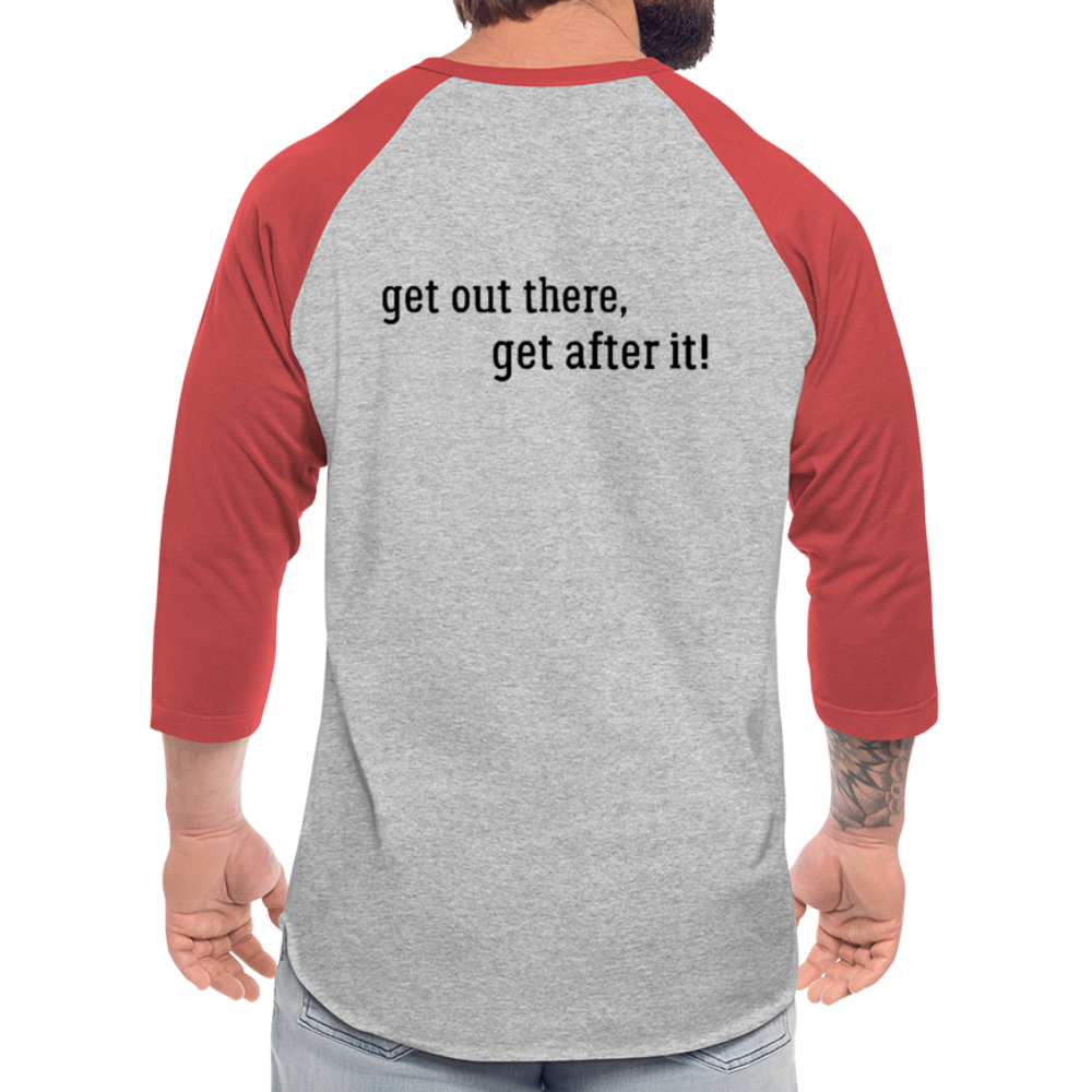 the imperfekt pew baseball t-shirt - heather gray/red