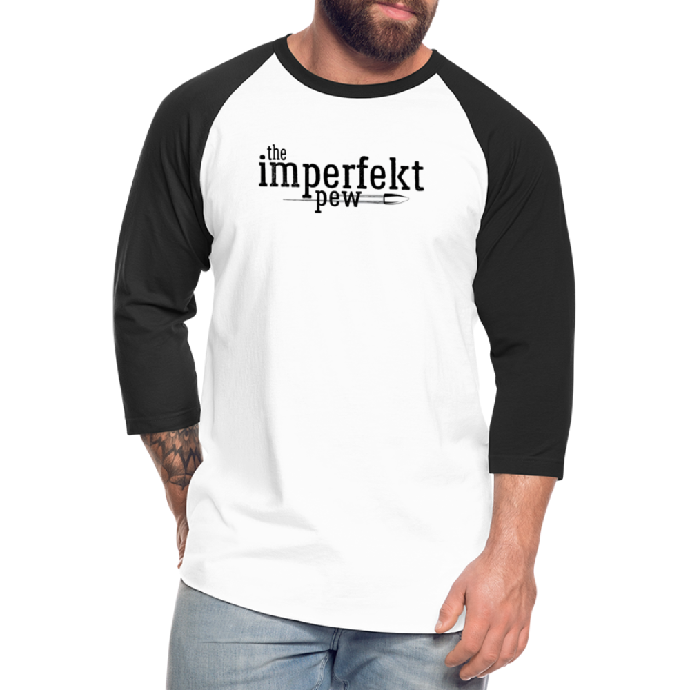 the imperfekt pew baseball t-shirt - white/black