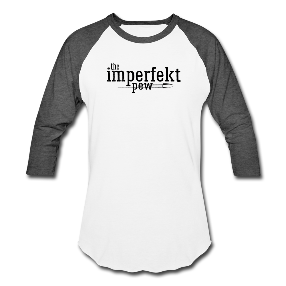 the imperfekt pew baseball t-shirt - white/charcoal
