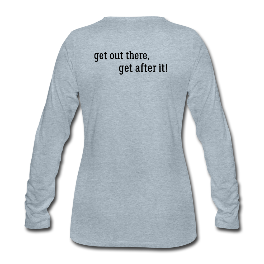 the imperfekt pew women's premium long sleeve t-shirt - heather ice blue