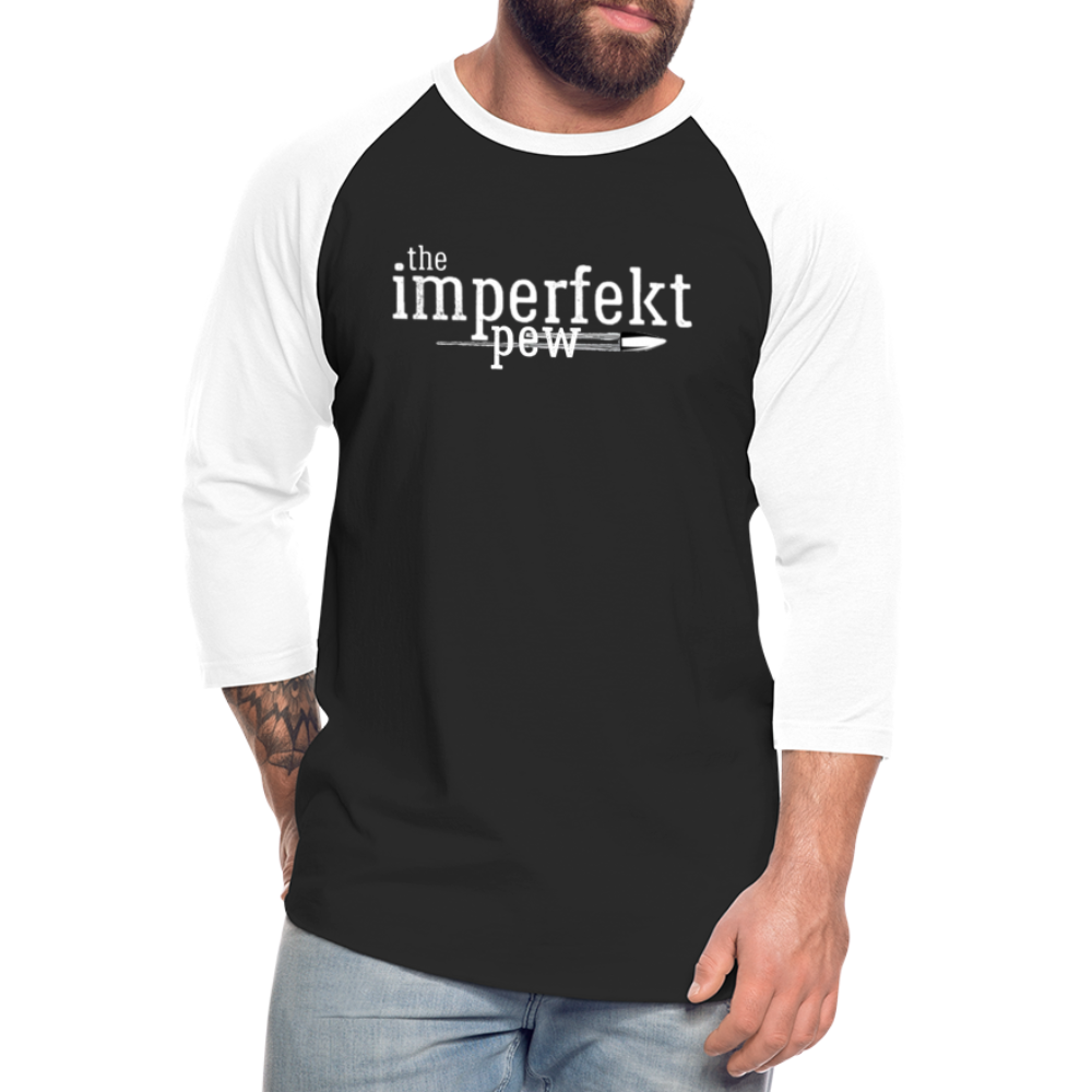 the imperfekt pew baseball t-shirt - black/white