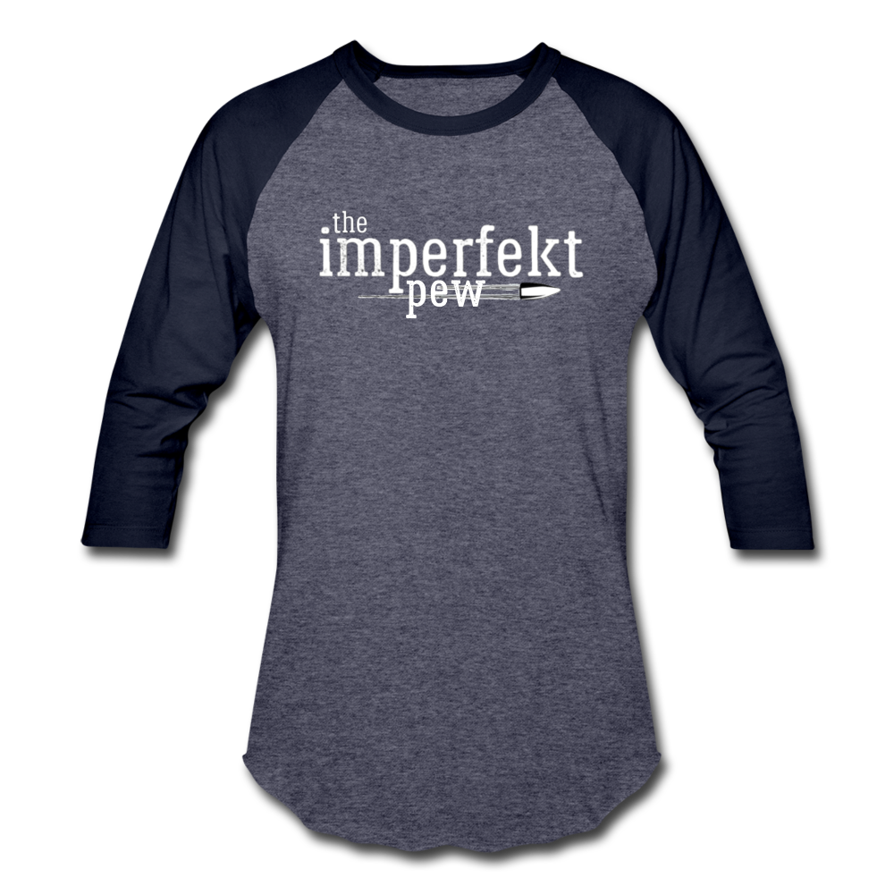 the imperfekt pew baseball t-shirt - heather blue/navy