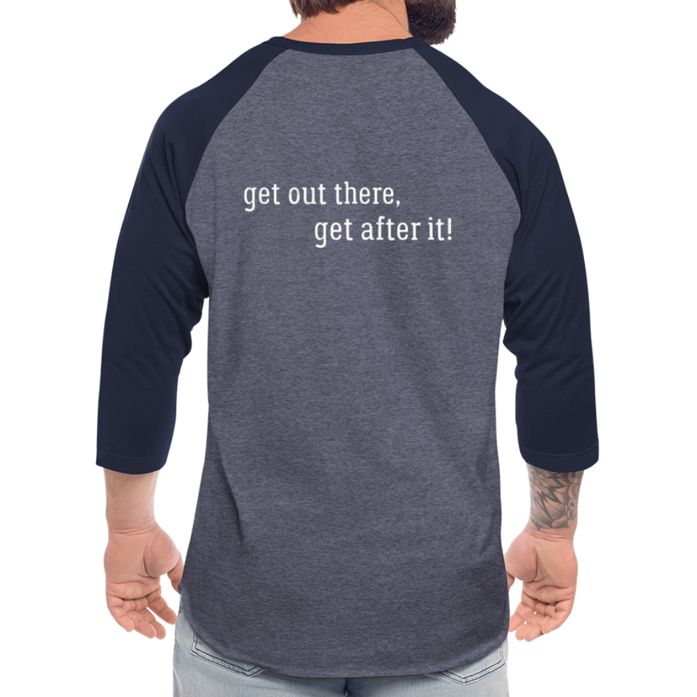 the imperfekt pew baseball t-shirt - heather blue/navy
