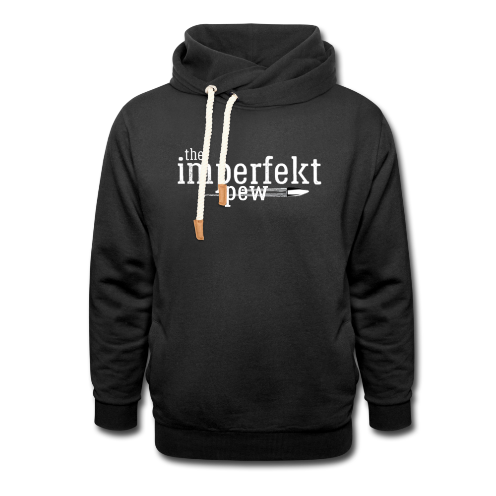the imperfekt pew shawl collar hoodie - black