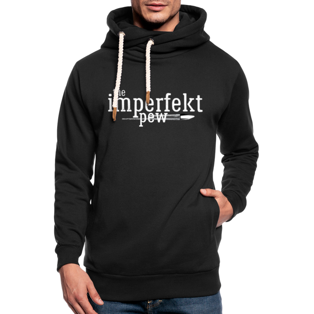 the imperfekt pew shawl collar hoodie - black