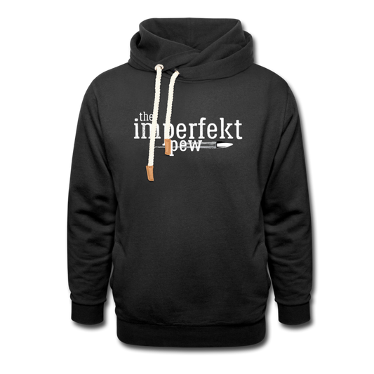 the imperfekt pew shawl collar hoodie - black