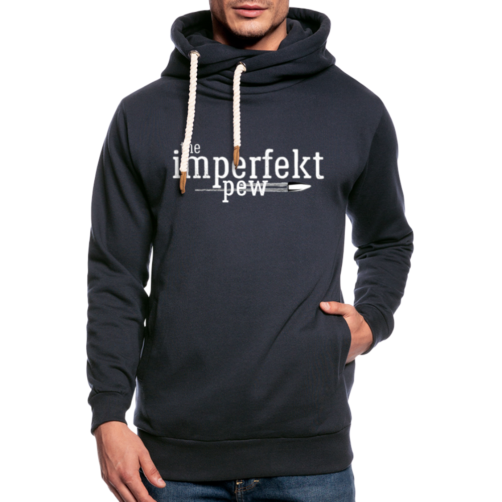 the imperfekt pew shawl collar hoodie - navy