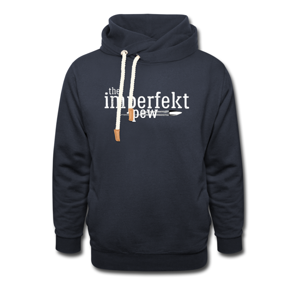 the imperfekt pew shawl collar hoodie - navy