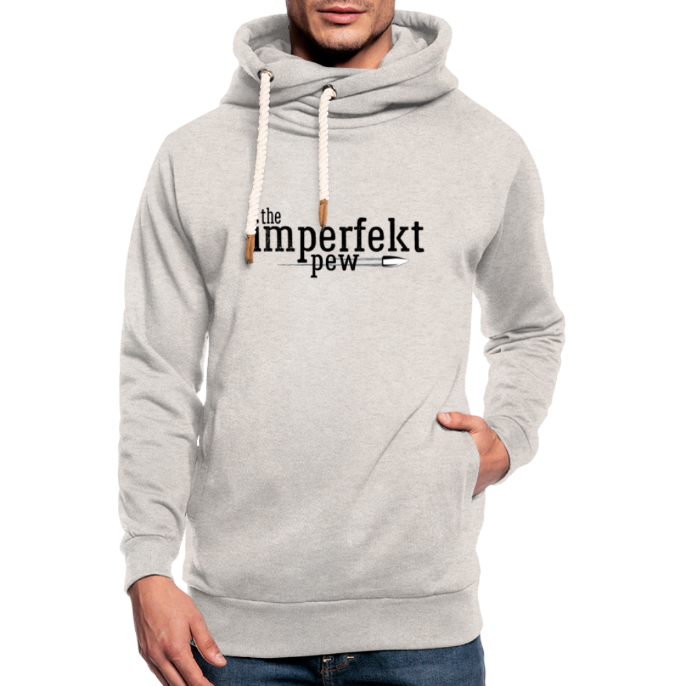 the imperfekt pew shawl collar hoodie - heather oatmeal