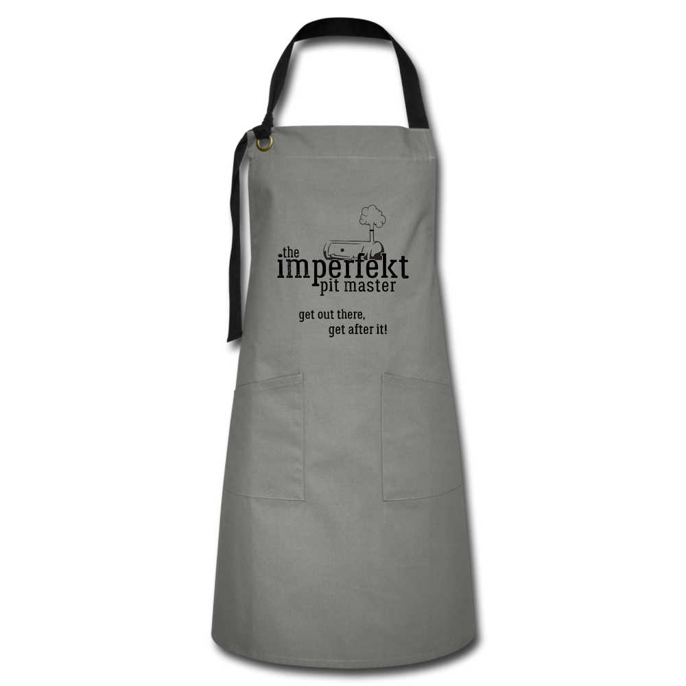 the imperfekt pit master artisan apron - gray/black