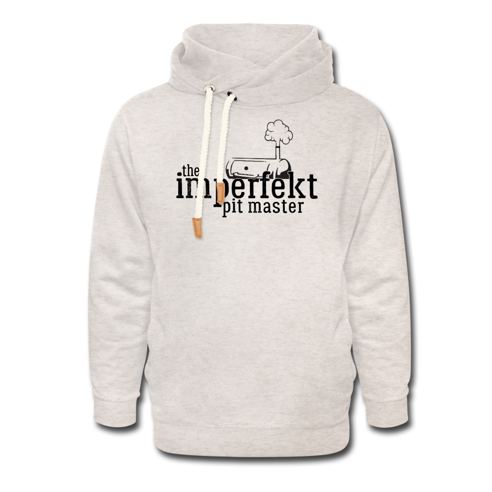 the imperfekt pit master shawl collar hoodie - heather oatmeal