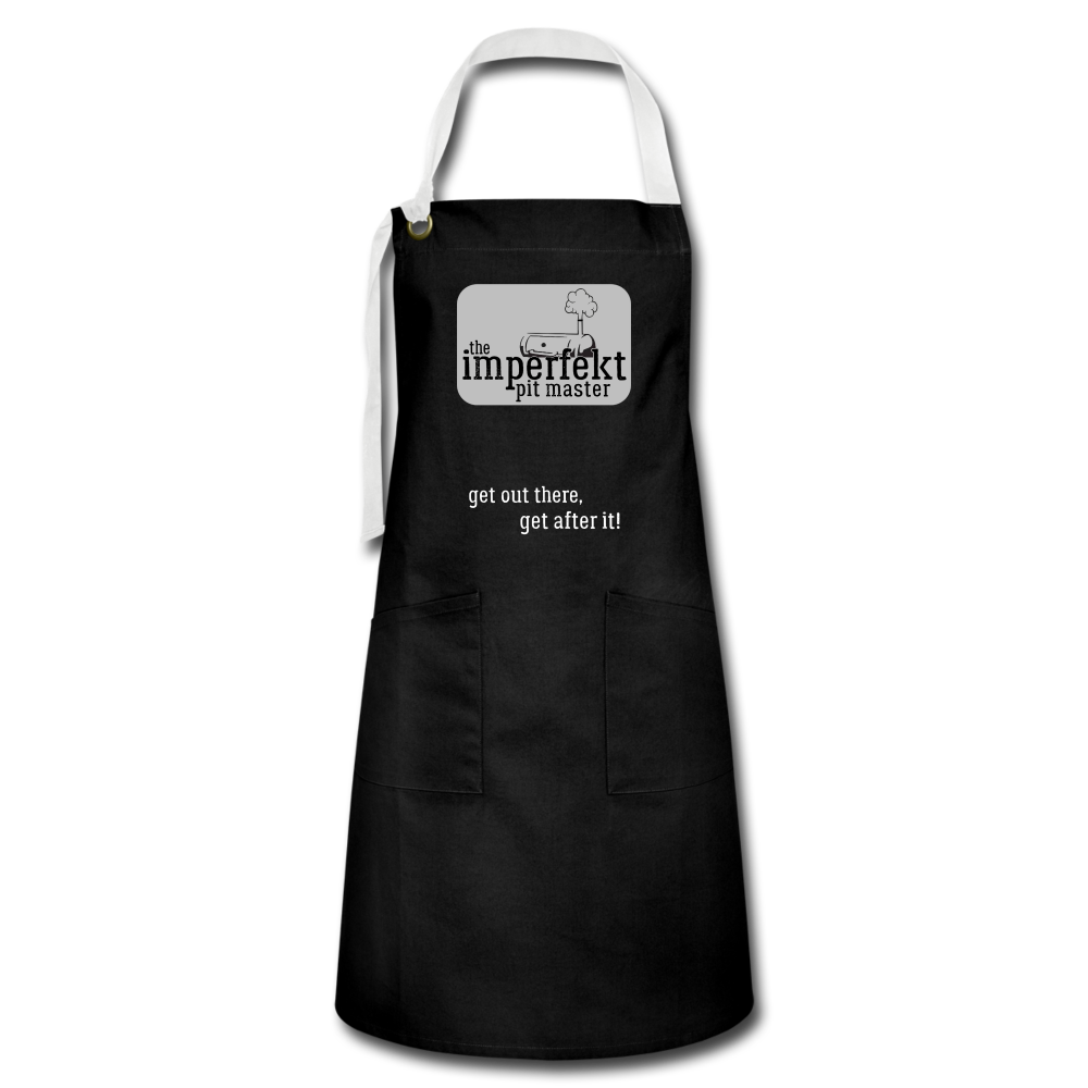 the imperfekt pit master artisan apron - black/white