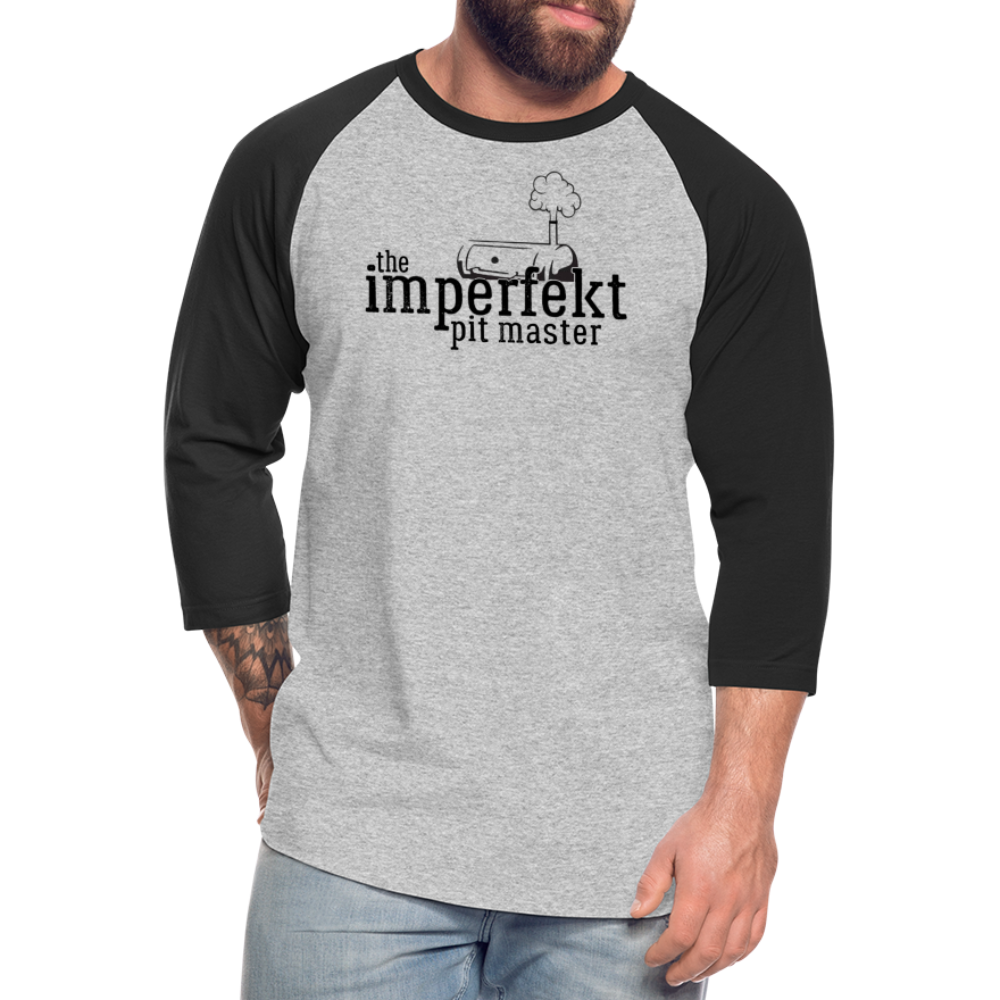 the imperfekt pit master baseball t-shirt - heather gray/black