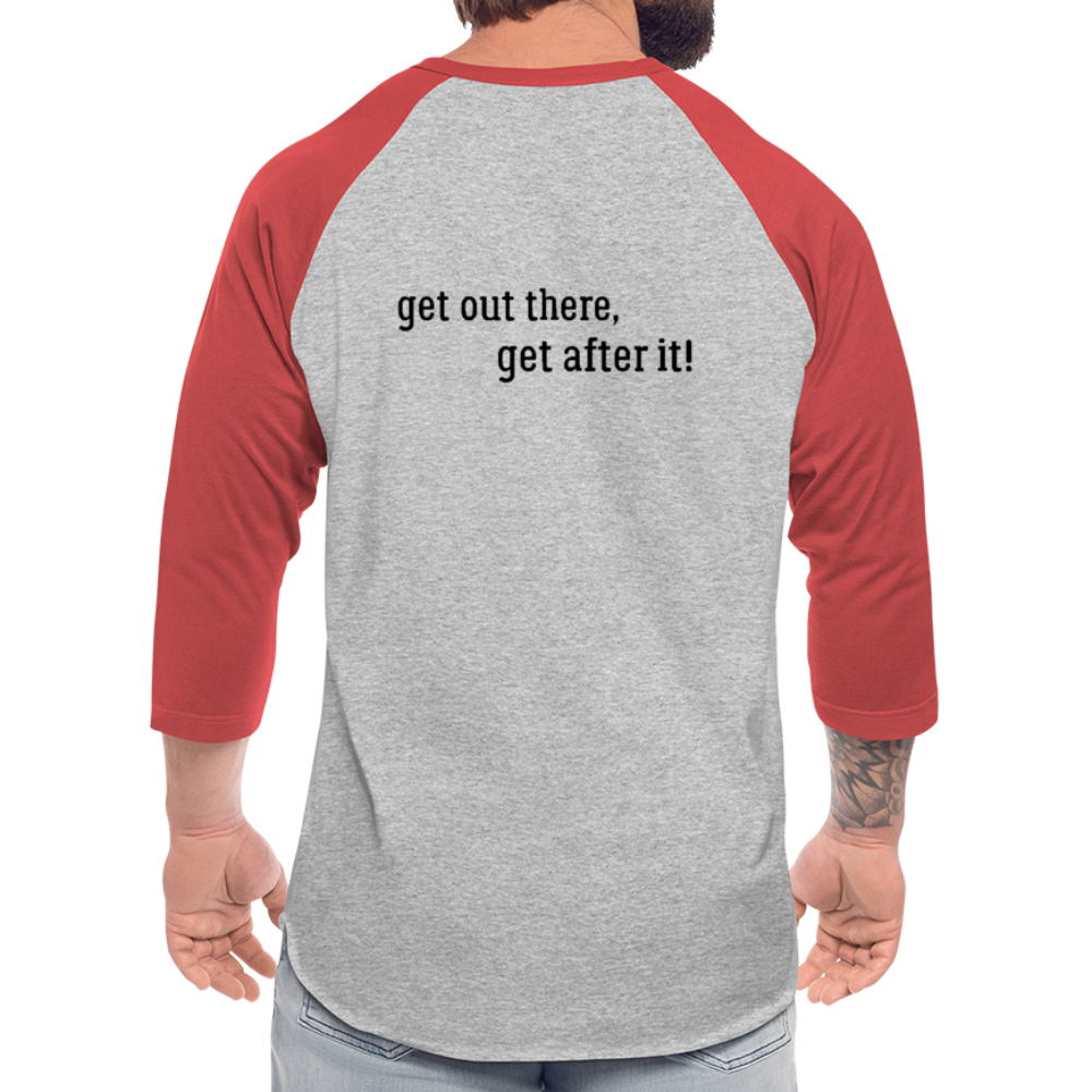 the imperfekt pit master baseball t-shirt - heather gray/red