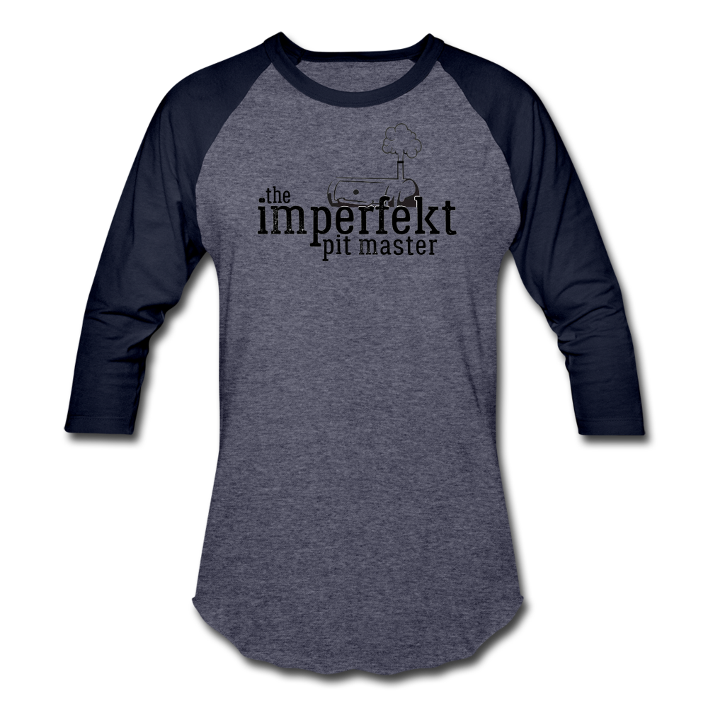 the imperfekt pit master baseball t-shirt - heather blue/navy