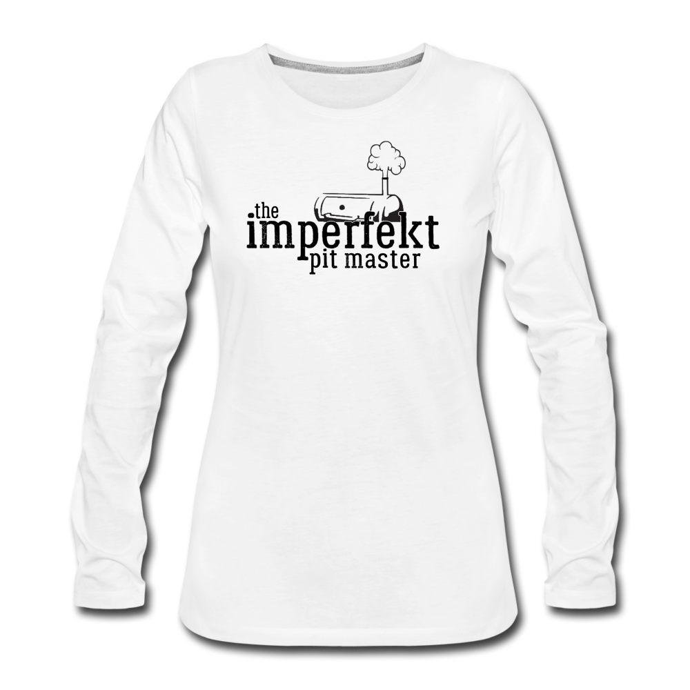the imperfekt pit master women's premium long sleeve t-shirt - white