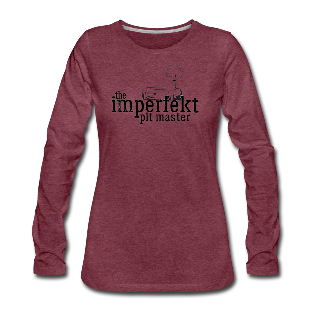 the imperfekt pit master women's premium long sleeve t-shirt - heather burgundy