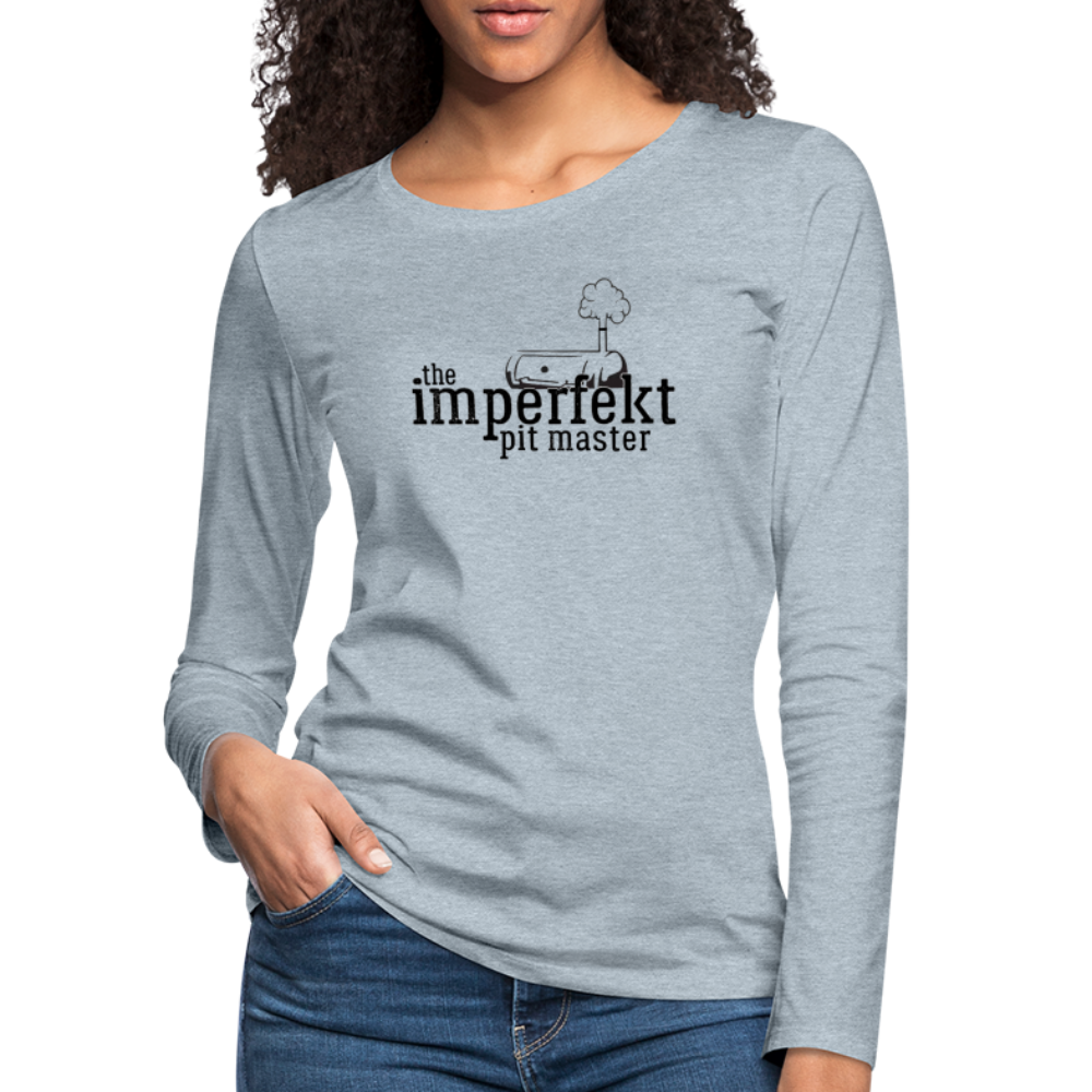 the imperfekt pit master women's premium long sleeve t-shirt - heather ice blue