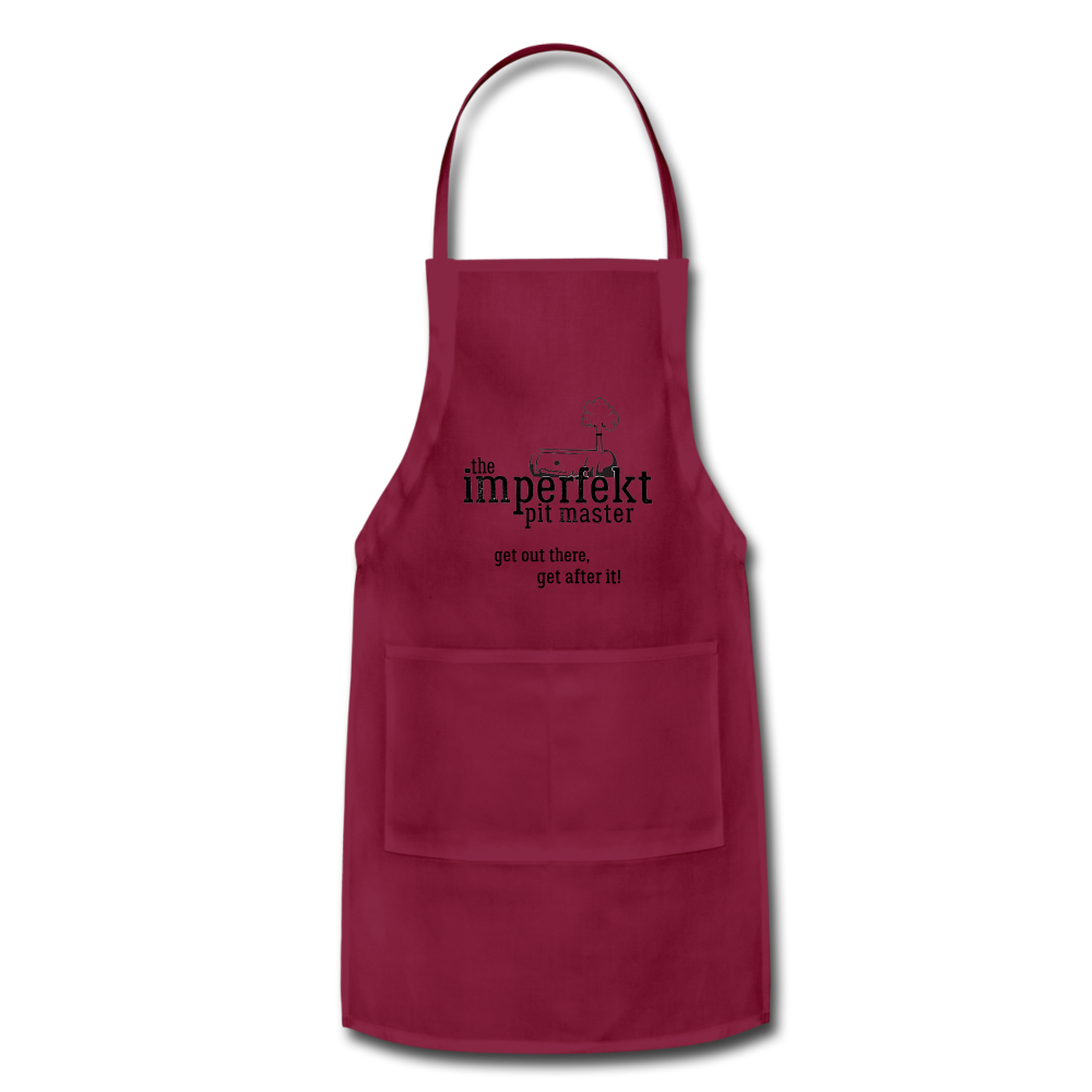 the imperfekt pit master adjustable apron - burgundy