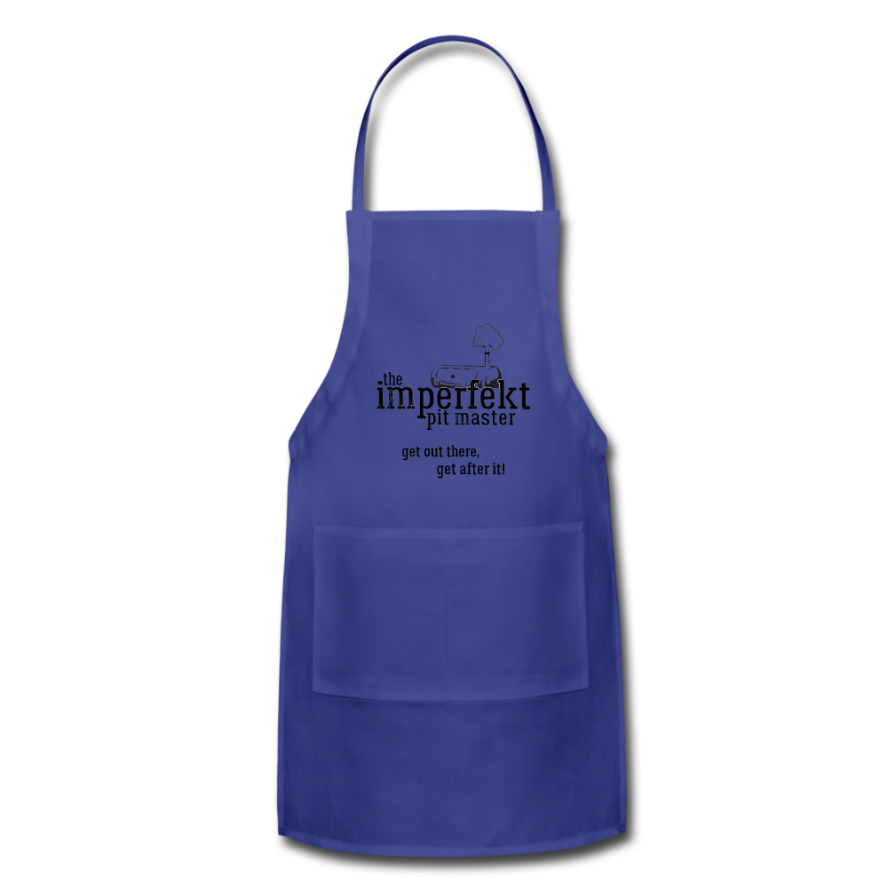 the imperfekt pit master adjustable apron - royal blue