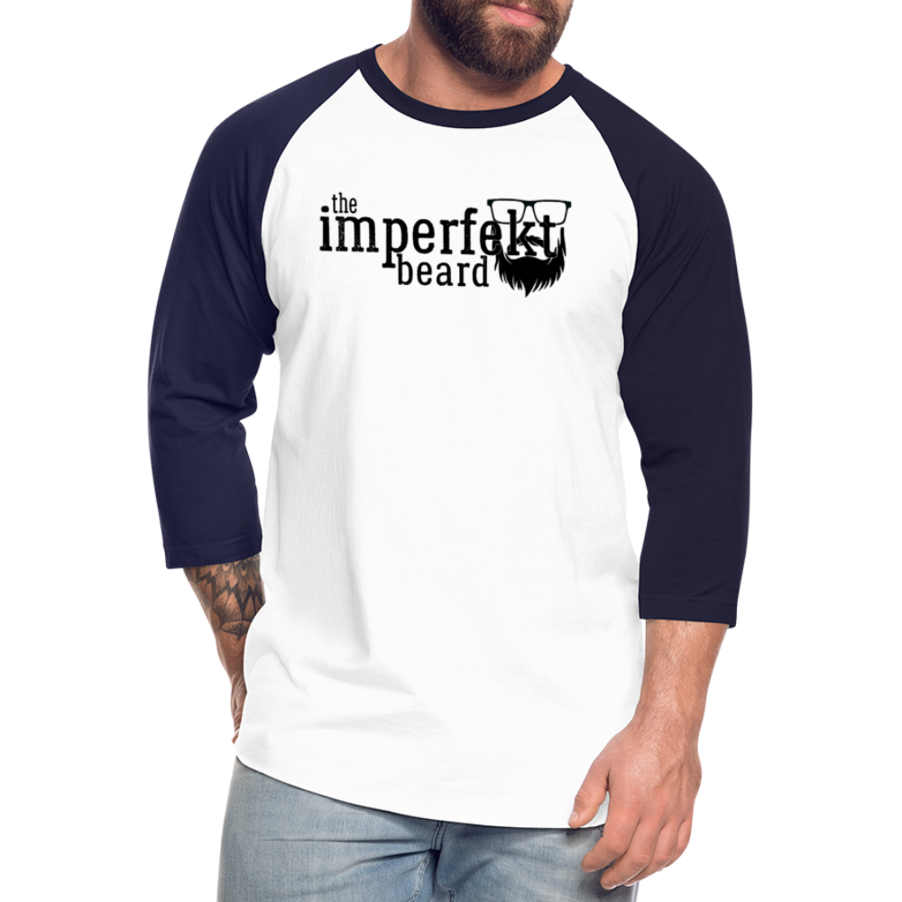 the imperfekt beard baseball t-shirt - white/navy