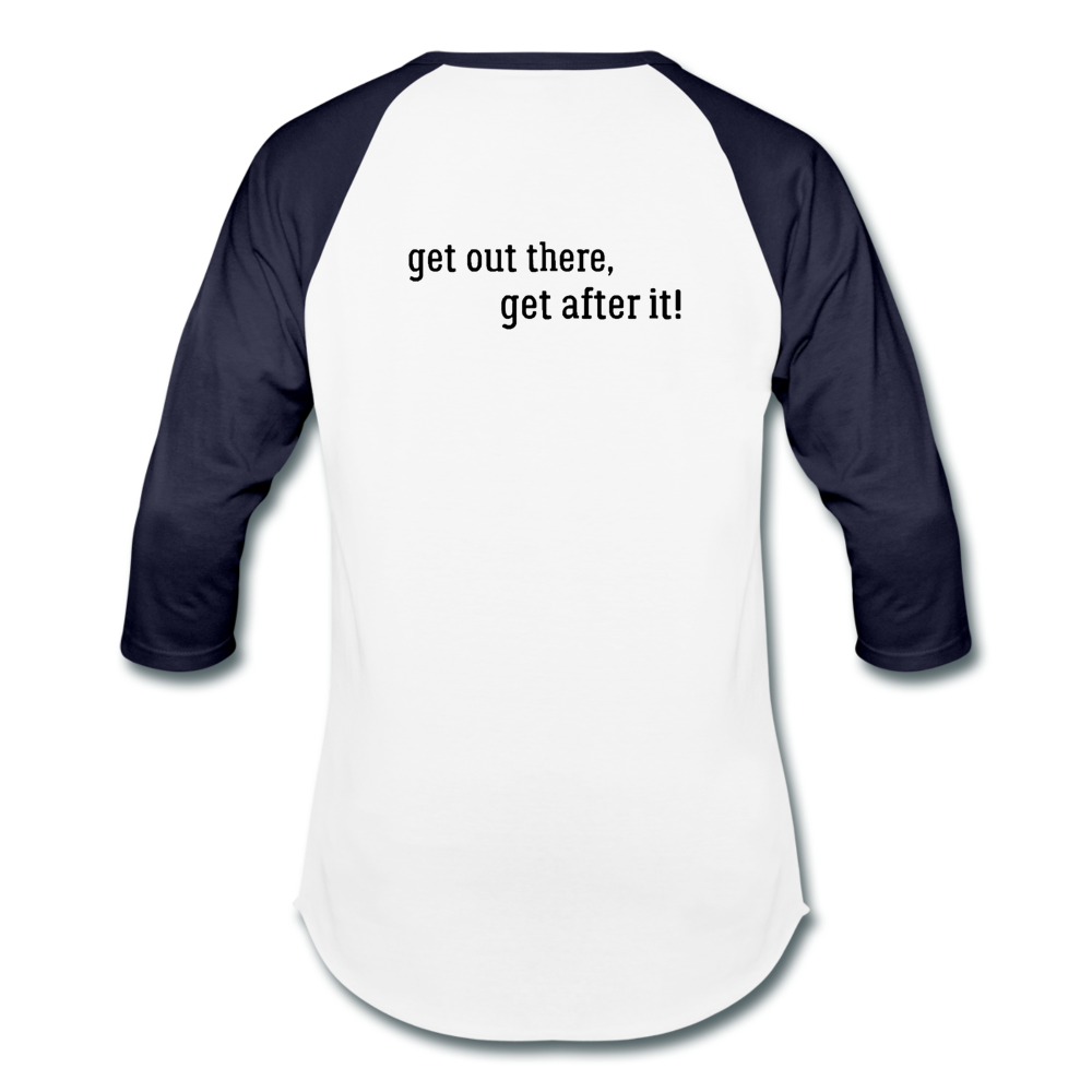 the imperfekt beard baseball t-shirt - white/navy