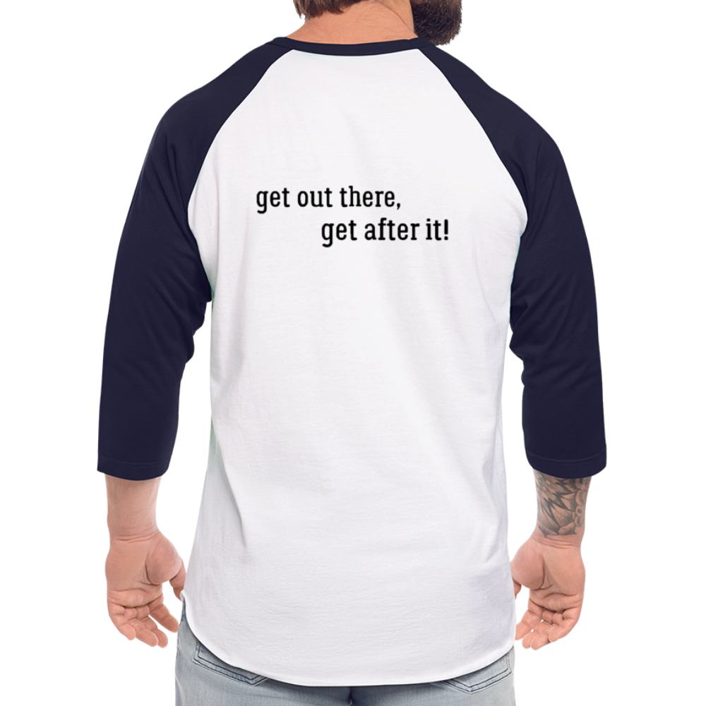 the imperfekt beard baseball t-shirt - white/navy