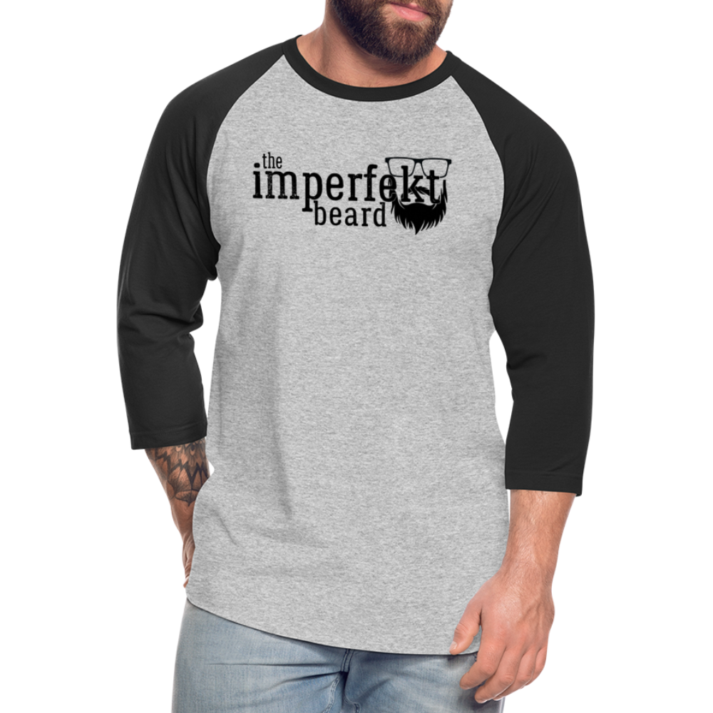 the imperfekt beard baseball t-shirt - heather gray/black