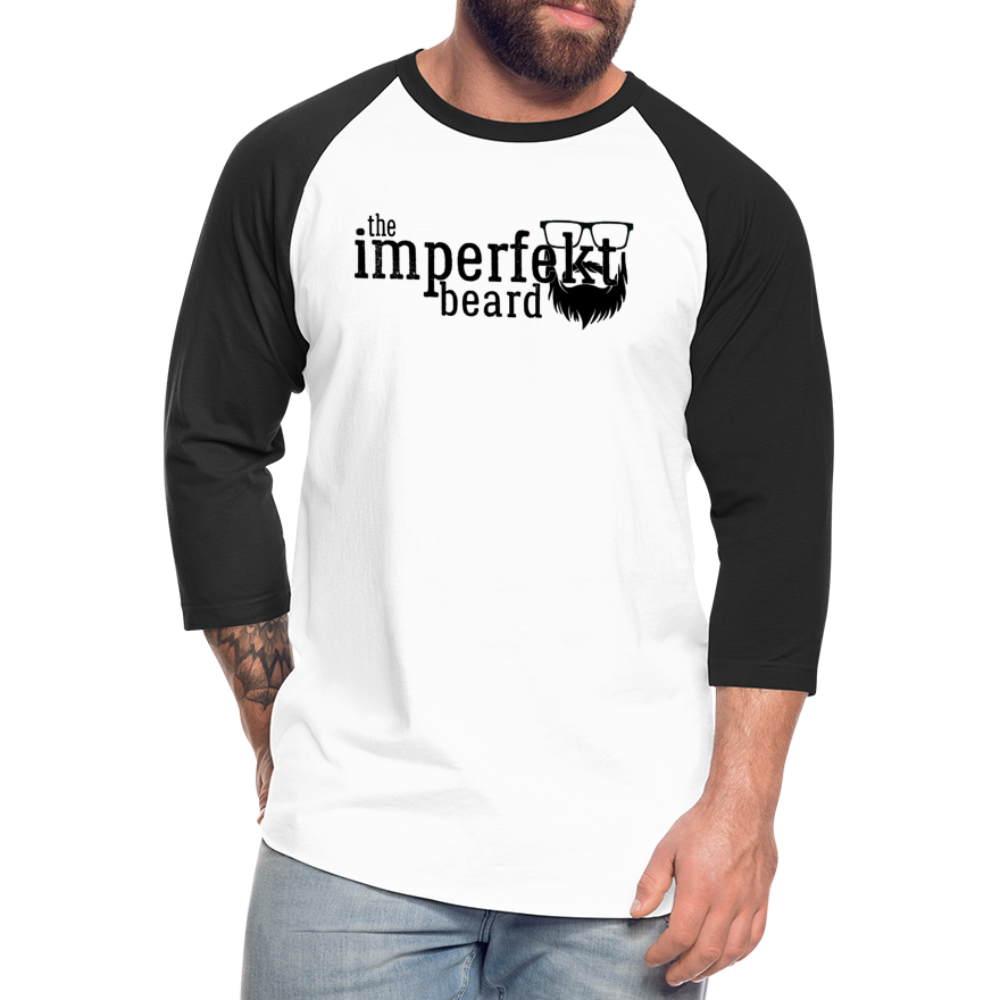 the imperfekt beard baseball t-shirt - white/black