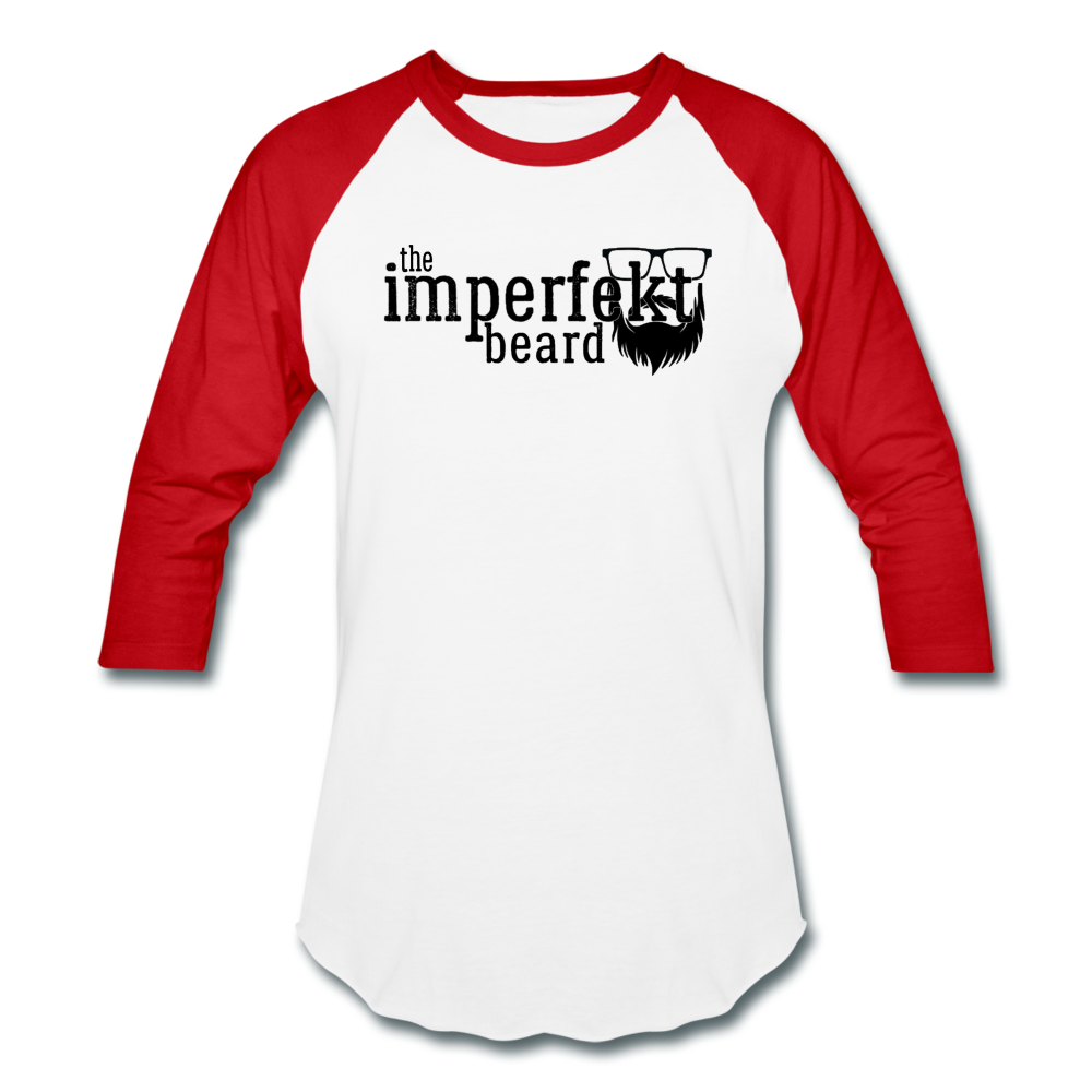 the imperfekt beard baseball t-shirt - white/red