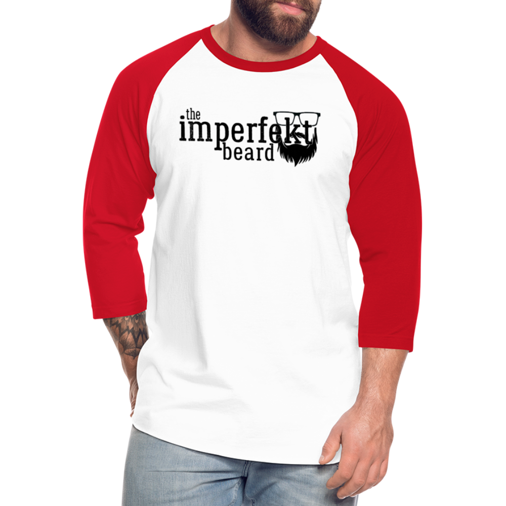 the imperfekt beard baseball t-shirt - white/red