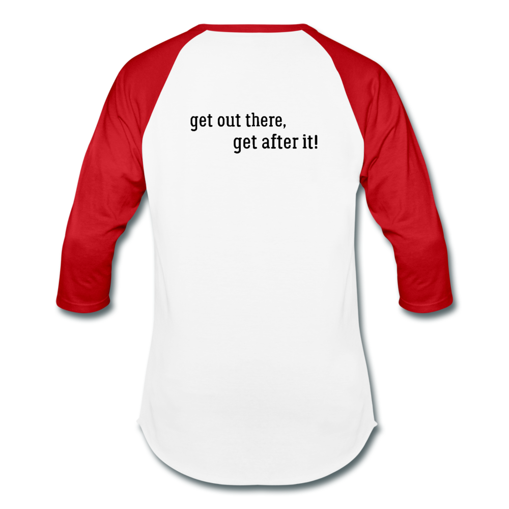 the imperfekt beard baseball t-shirt - white/red