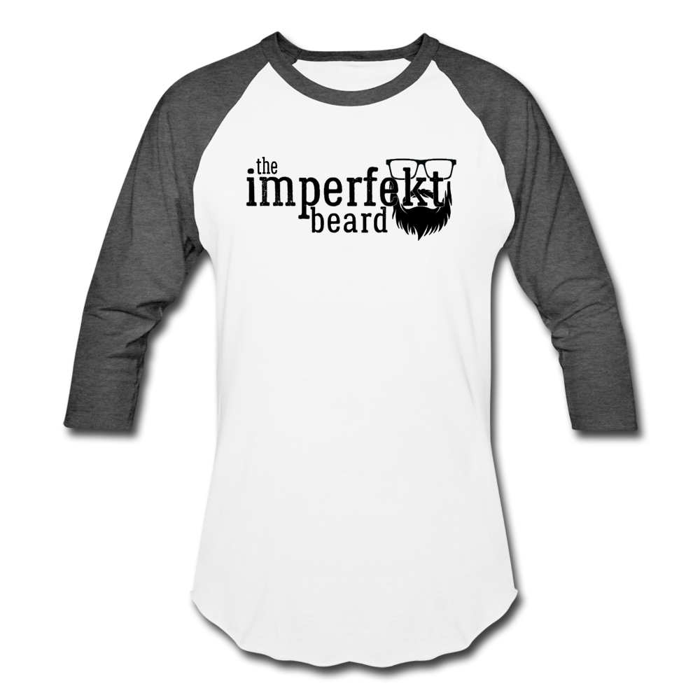 the imperfekt beard baseball t-shirt - white/charcoal