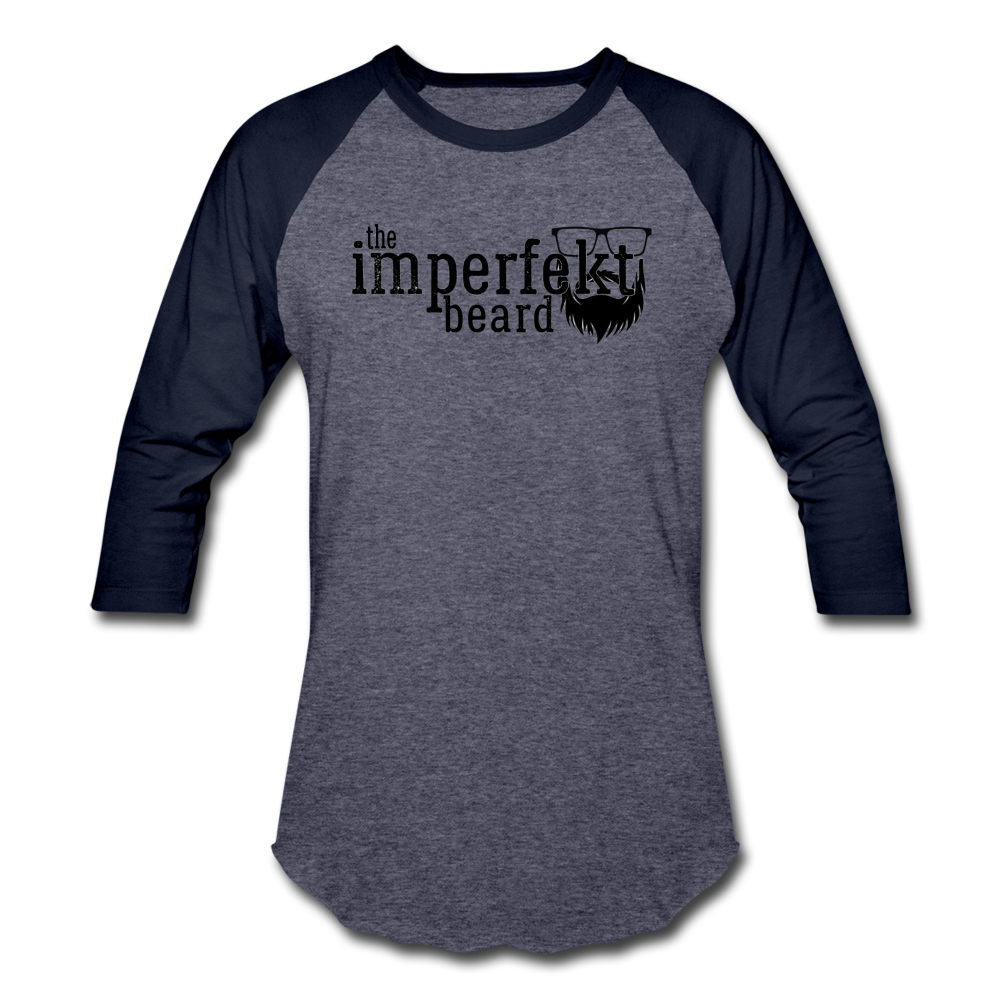 the imperfekt beard baseball t-shirt - heather blue/navy