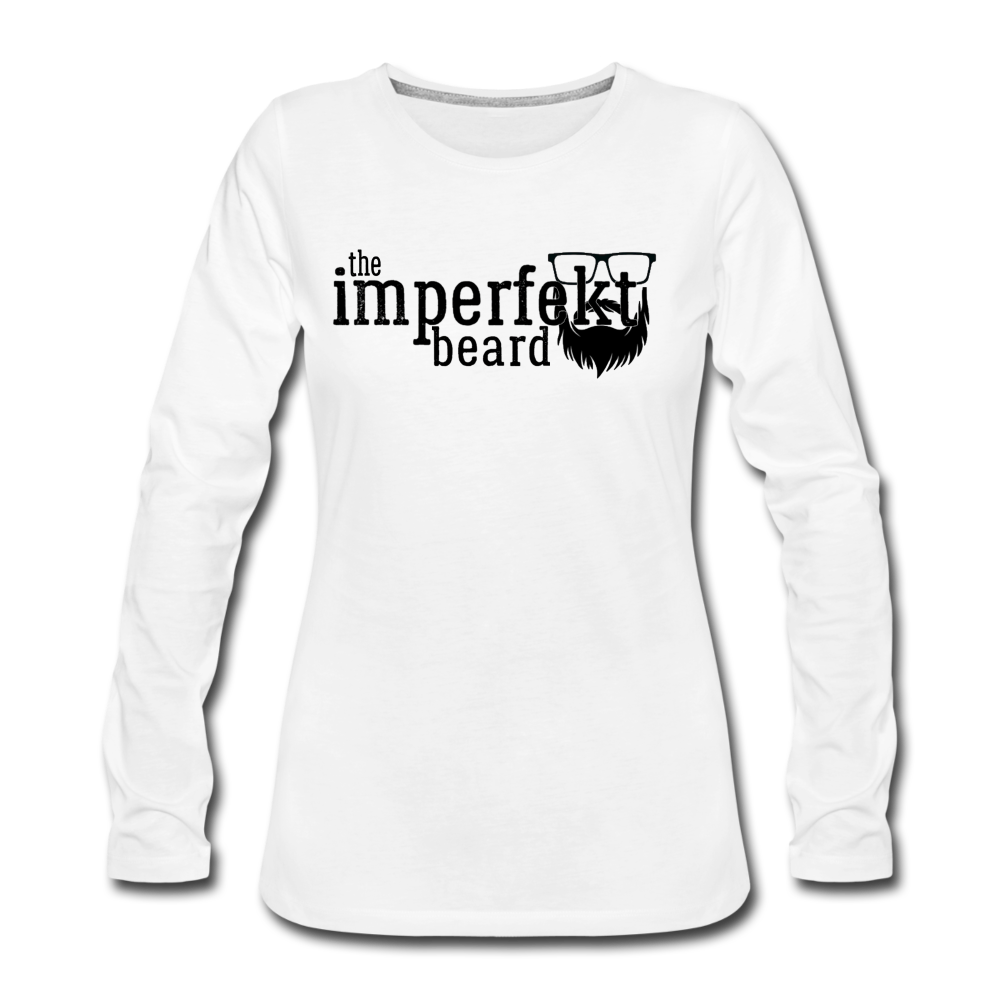 the imperfekt beard women's premium long sleeve t-shirt - white