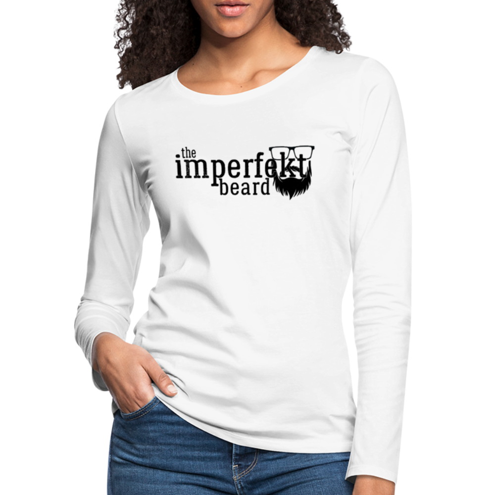 the imperfekt beard women's premium long sleeve t-shirt - white