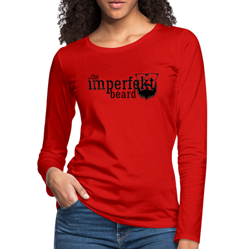 the imperfekt beard women's premium long sleeve t-shirt - red