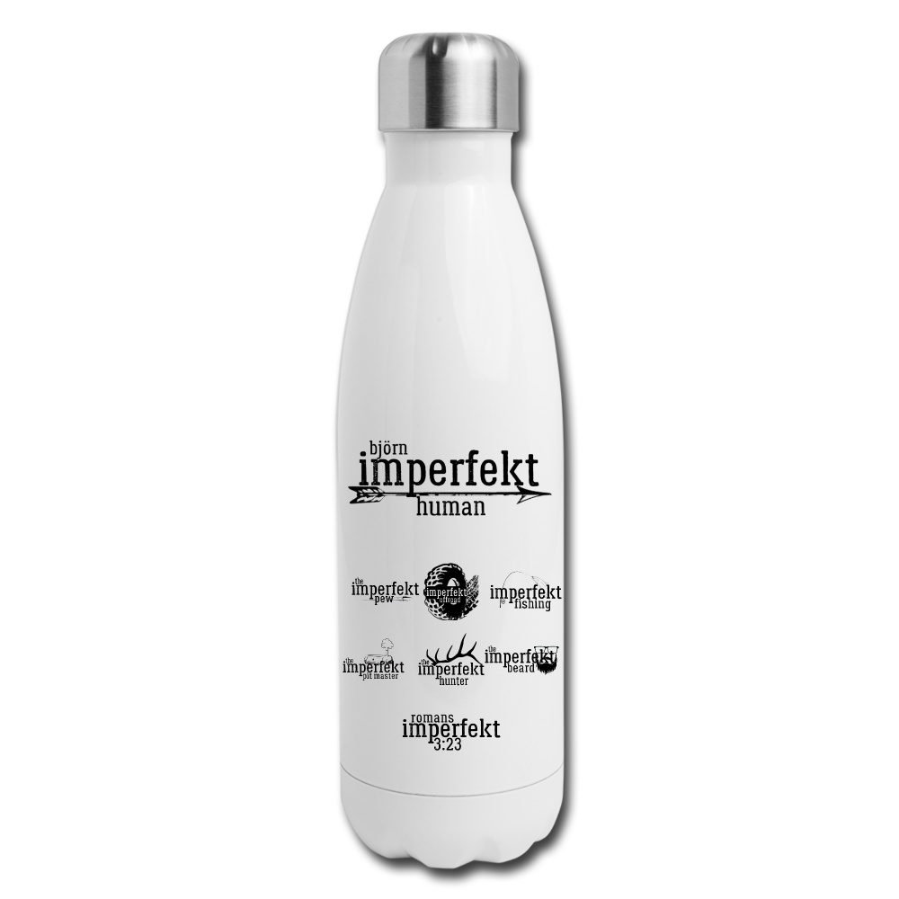 björn imperfekt human insulated stainless steel water bottle - white