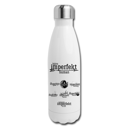 björn imperfekt human insulated stainless steel water bottle - white