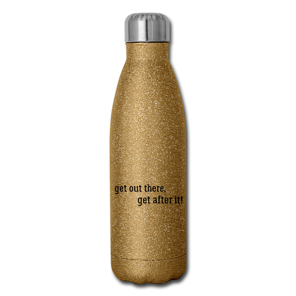 björn imperfekt human insulated stainless steel water bottle - gold glitter