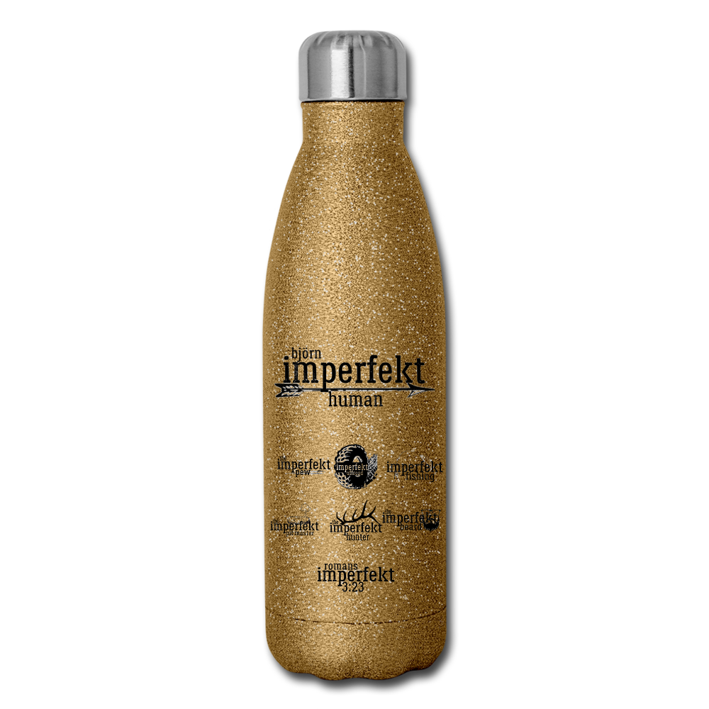 björn imperfekt human insulated stainless steel water bottle - gold glitter