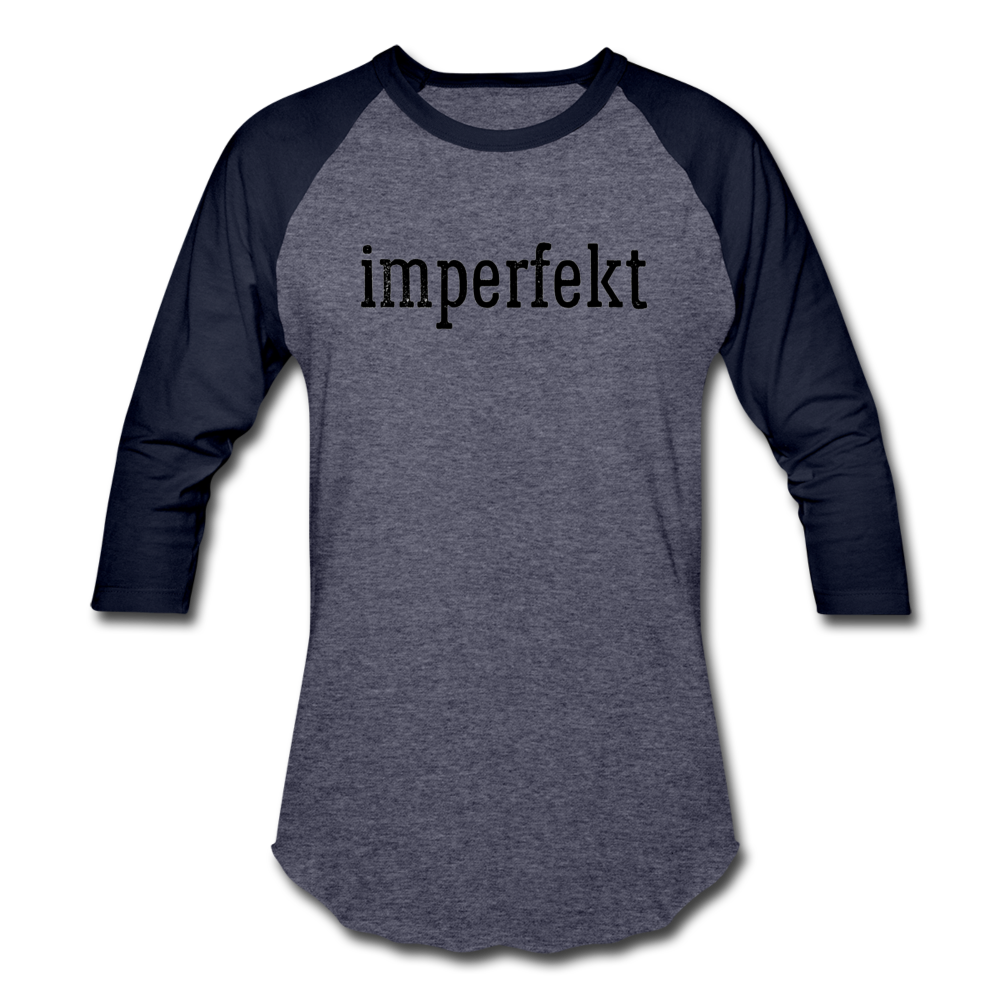 imperfekt baseball t-shirt - heather blue/navy
