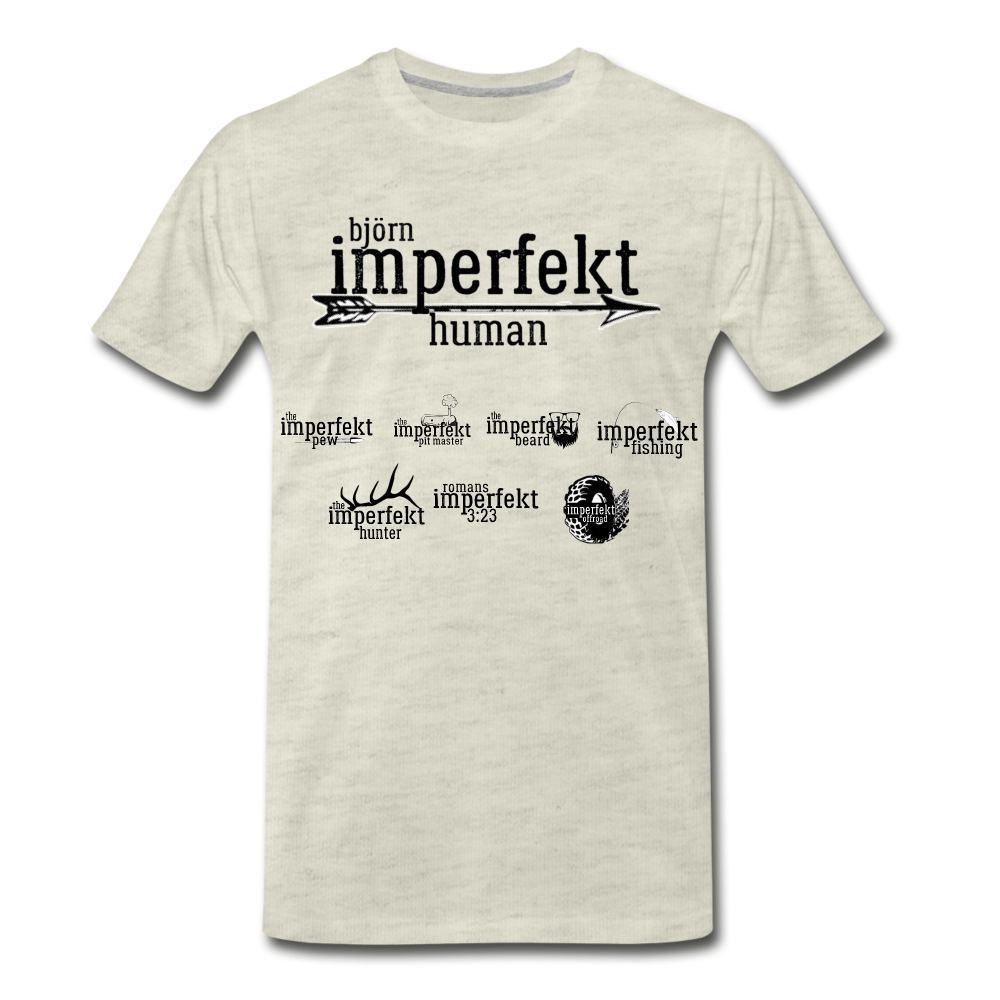 björn imperfekt human men's premium t-shirt - heather oatmeal