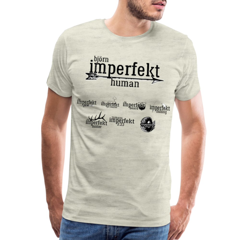 björn imperfekt human men's premium t-shirt - heather oatmeal