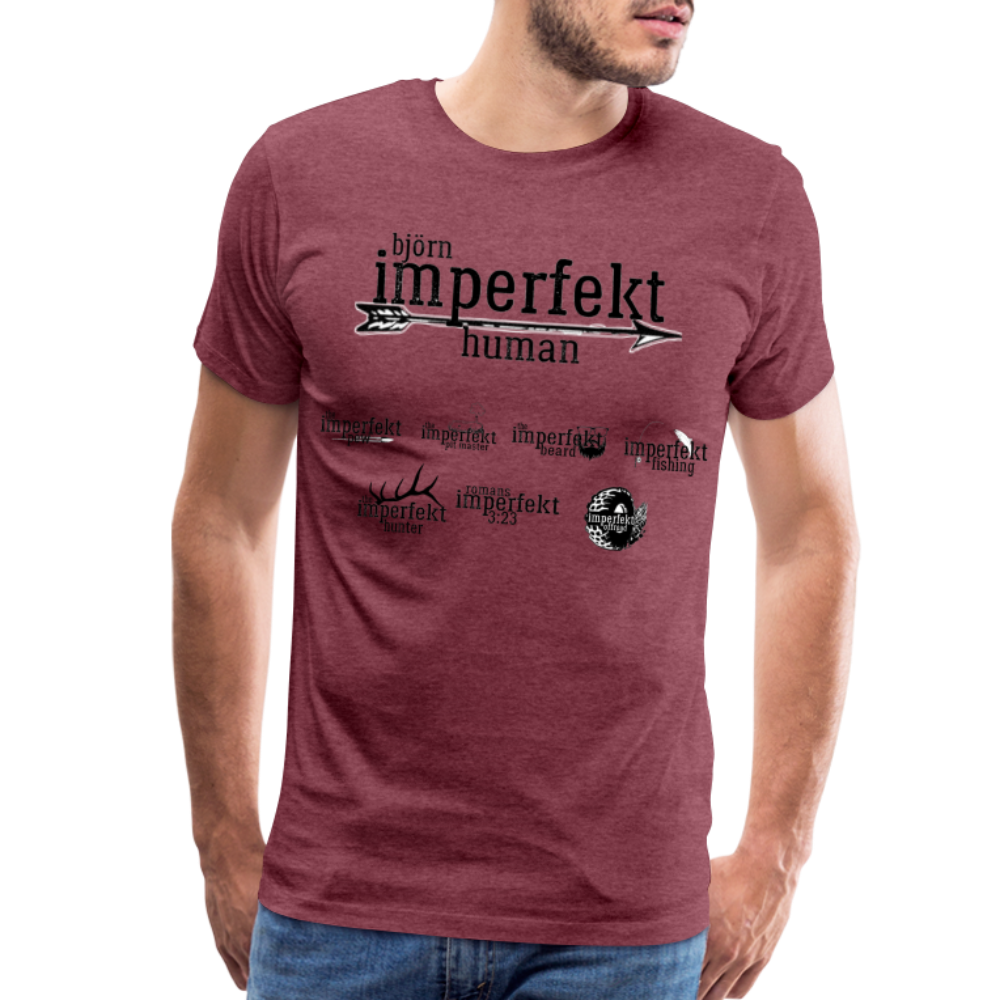 björn imperfekt human men's premium t-shirt - heather burgundy