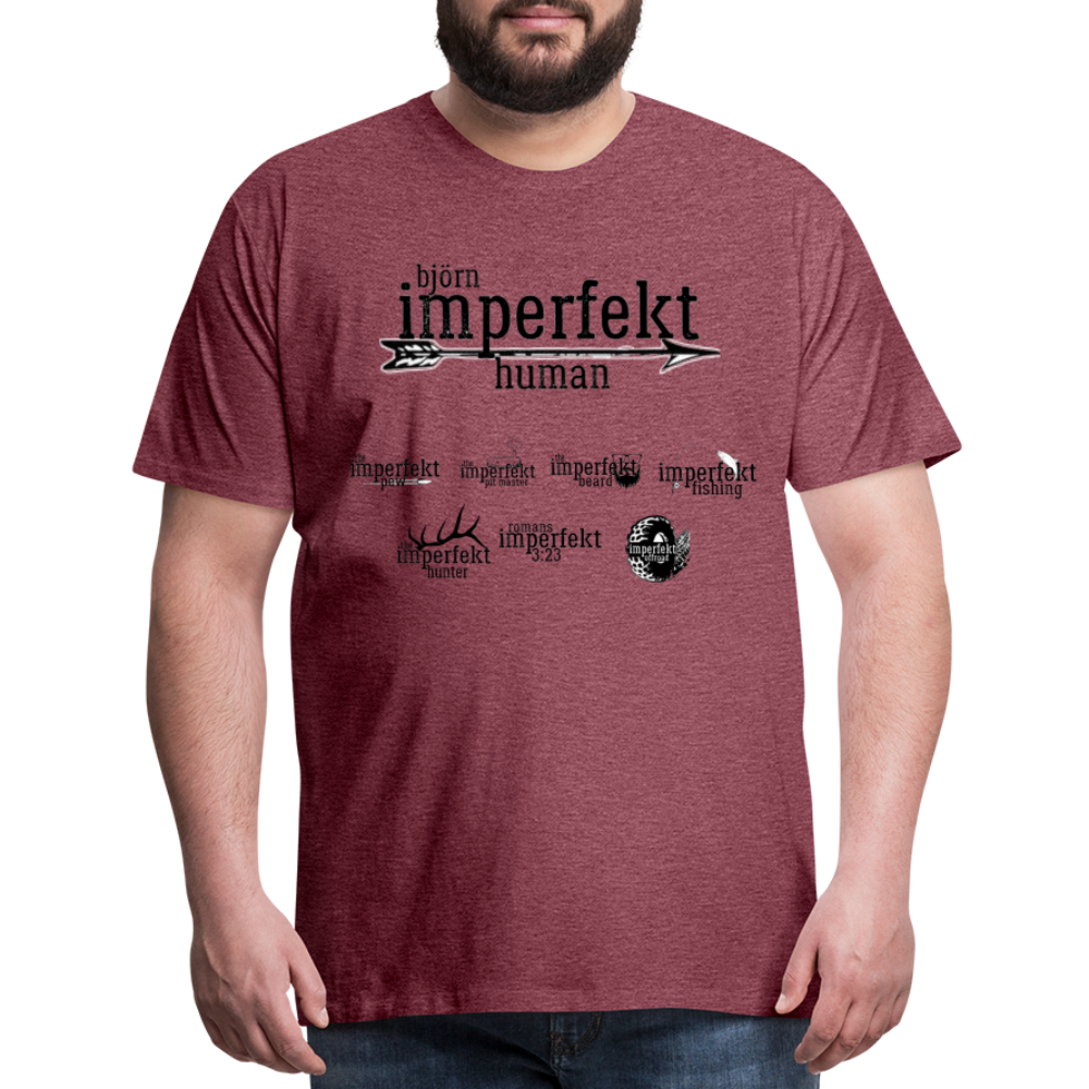 björn imperfekt human men's premium t-shirt - heather burgundy