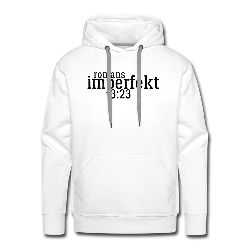 romans 3:23 men’s premium hoodie - white